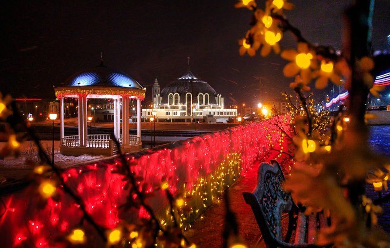 Архитектура, Город, Новый год, Ночь, Тула Тула предновогодняя фото превью