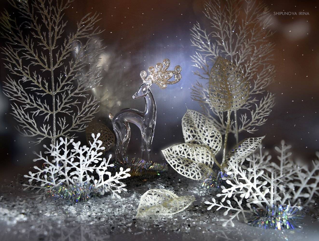 лес олень стекло волшебство, Шипунова Ирина