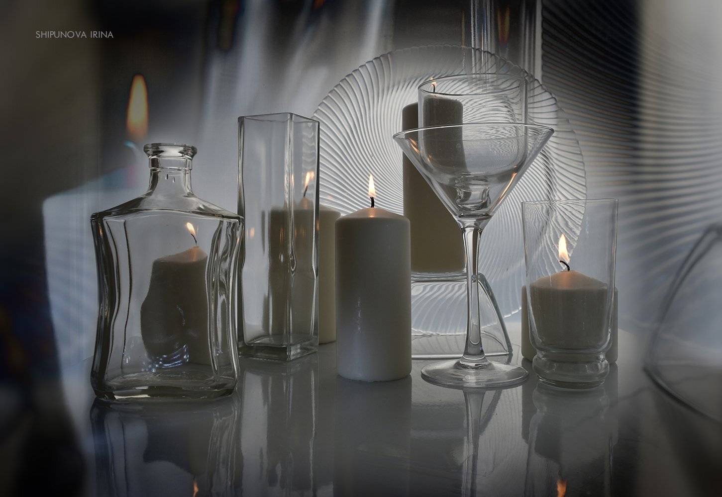 свечи стекло отражение, Шипунова Ирина