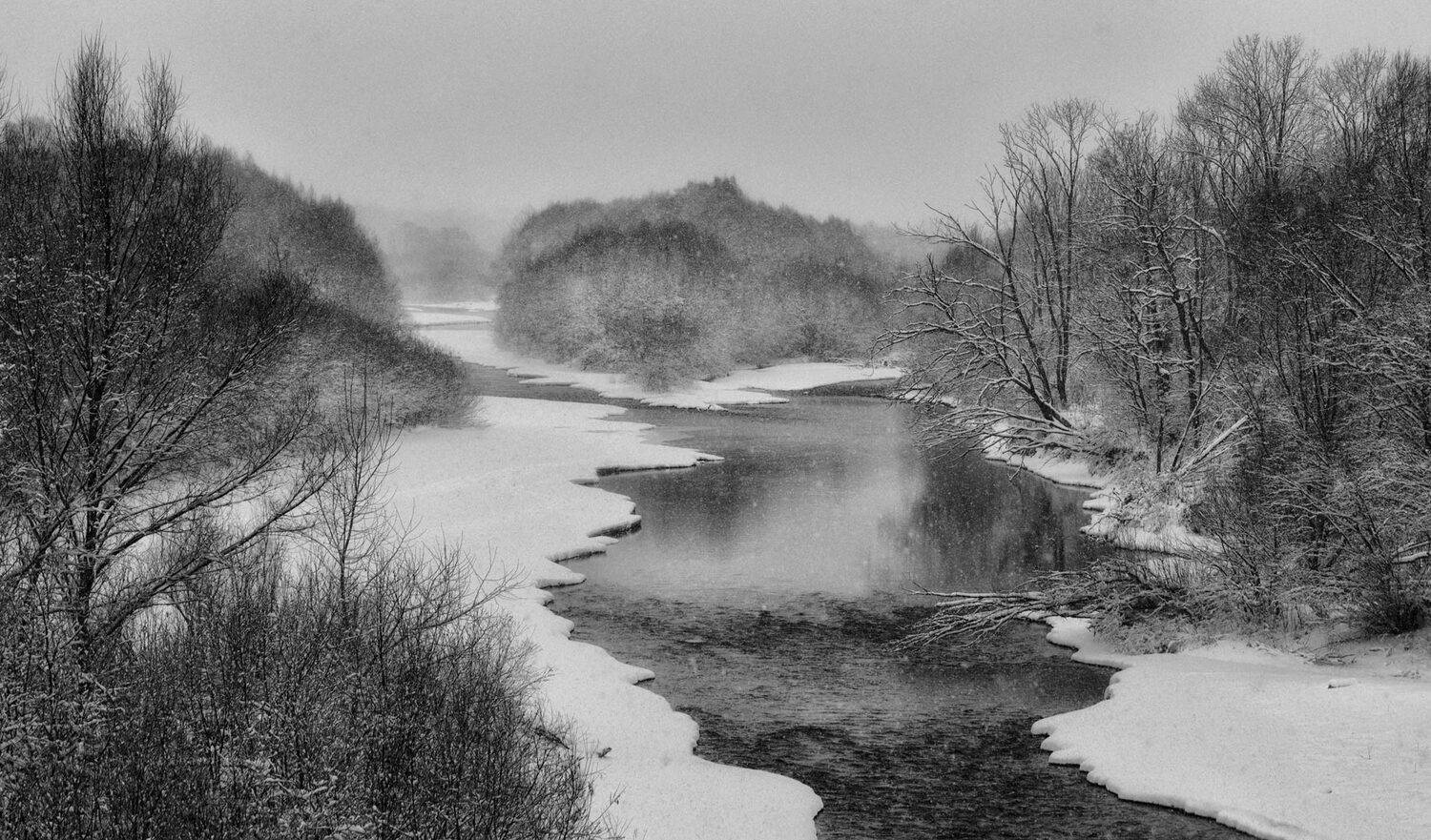 снегопад, река, партизанская, зима, приморский край, Евгений Паршуков