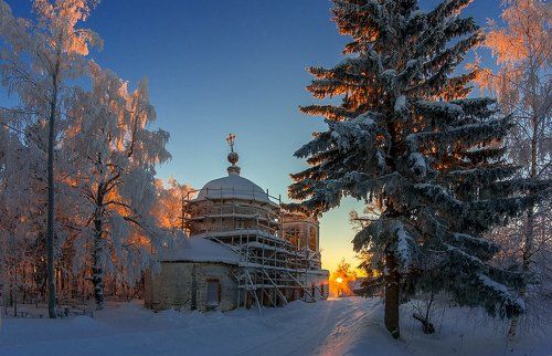 про глубинку и тихий зимний вечер