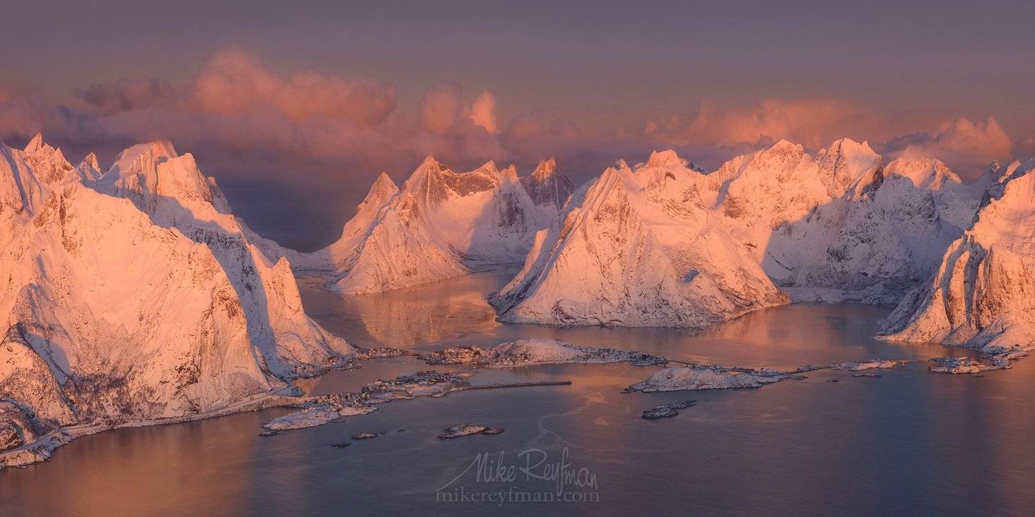 nature, snow, winter, photography, sky, mountain, norway, horizontal, frozen, outdoors, lofoten, color image, mountain range, scenic, tranquility, cold temperature, snow-capped mountainс, cloud - sky, aerial, Майк Рейфман