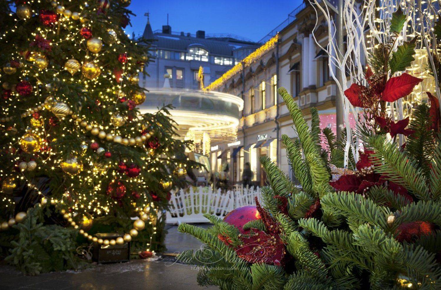 moscow, night, new year, tree, christmas, москва, ночная, ночь, вечер, огни, новый год, рождество, елка, ёлка, новогодняя, рождественская, карусель, Юлия Назаренко