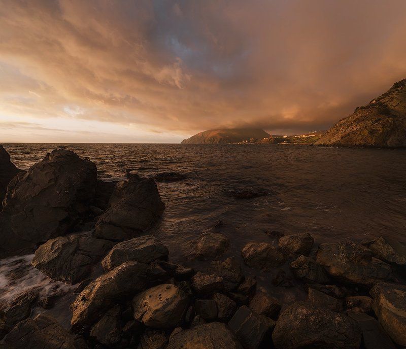 море, рассвет, облака, океан, горы, крым, nikon, медведь гора, аю-даг Драматичный Аю-Даг. фото превью