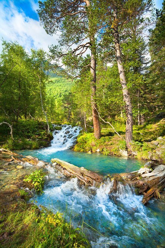 ручей, горы, природа, благодать Ванная Архыза фото превью