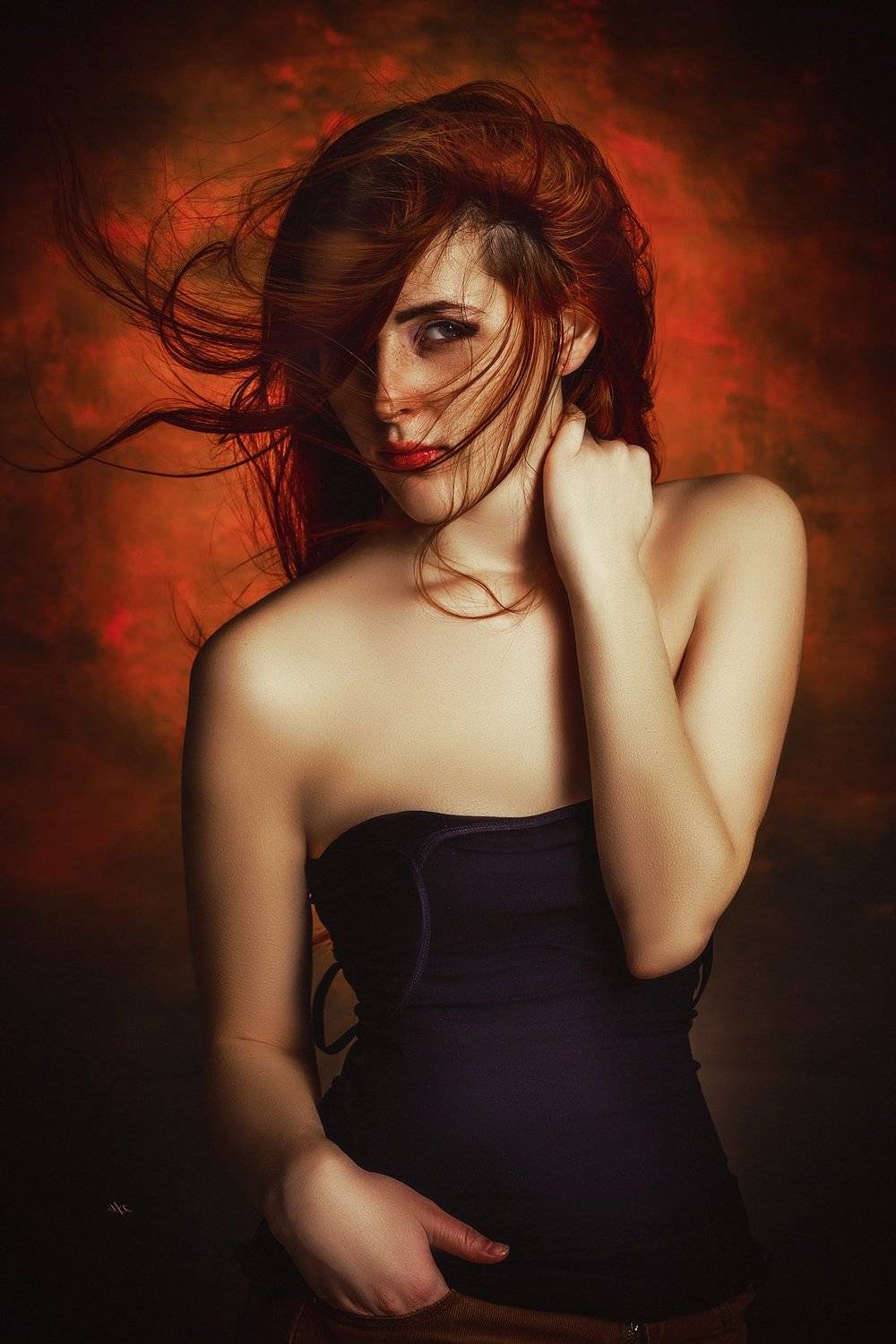 woman, redehad, portrait, studio, mood, Руслан Болгов (Axe)