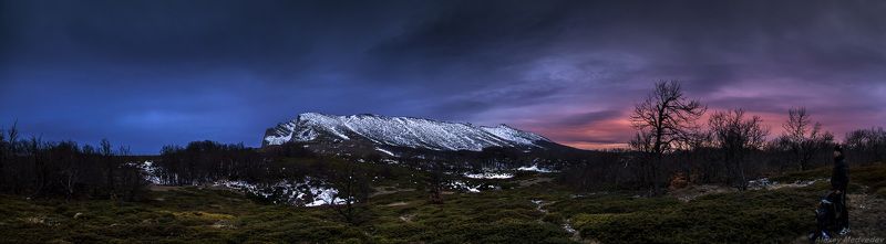 горы, Крым, март, снег, сумерки, Чатырдаг, Яйла	 Сумеречный Чатырдаг фото превью