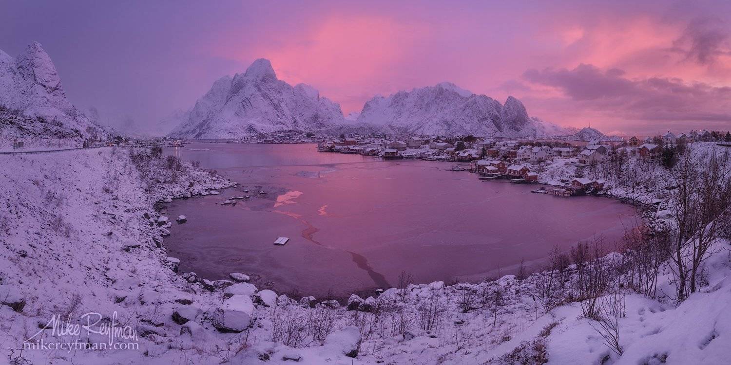 snowcapped mountain, lofoten, cloud - sky, cold temperature, color image, contrasts, frozen, horizontal, mountain, mountain range, nature, norway,  photography, scenics, sky, snow, tranquility, winter, town , fishing, cod, reine, Майк Рейфман