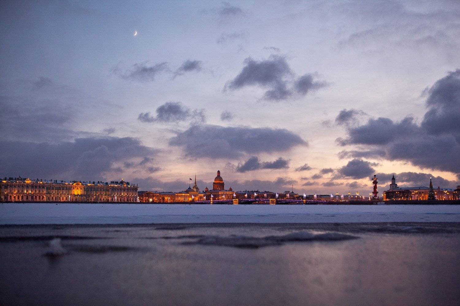 санкт-петербург, зима, мороз, закат, огни, рождество, город, Andy Martin