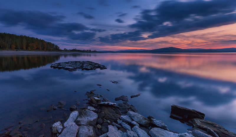 озеро, осень, закат *** фото превью