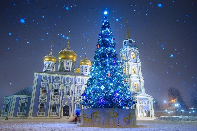 Архитектура, Город, Зима, Кремль, Россия, Тула Новогодняя Тула фото превью