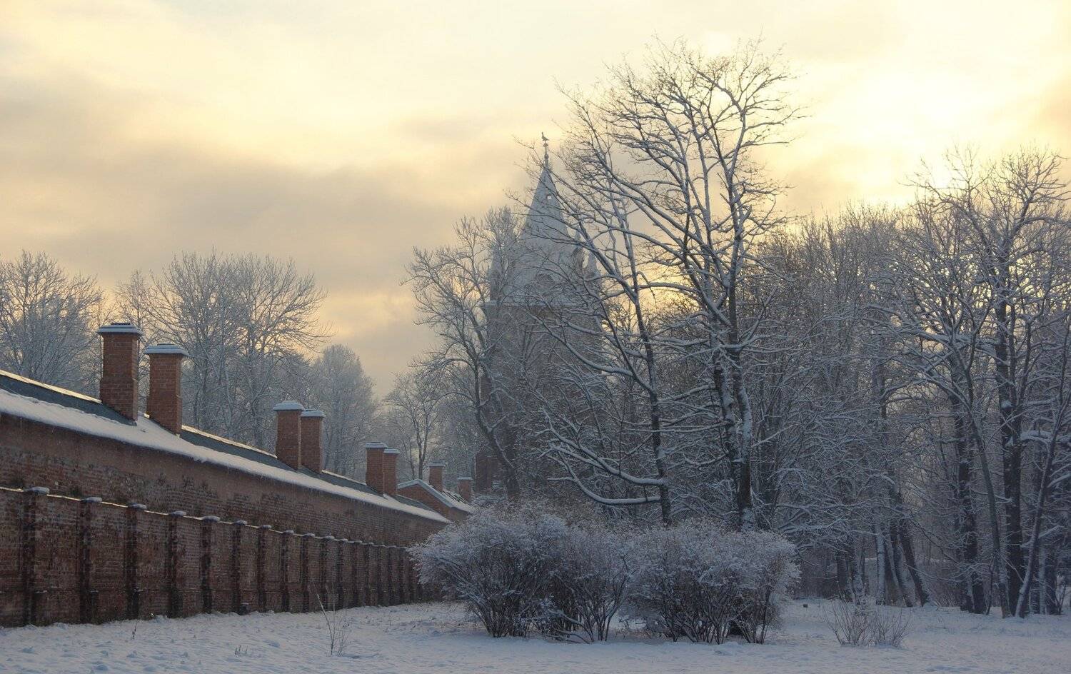 winter, evening, frost, sky, sunset, park, tower, landscape, fairy tale, dream, evening, nature, sunset, cold, Сергей Андреевич