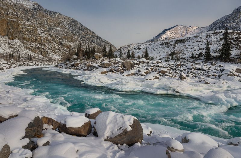 Зимняя бирюза Катуни. фото превью