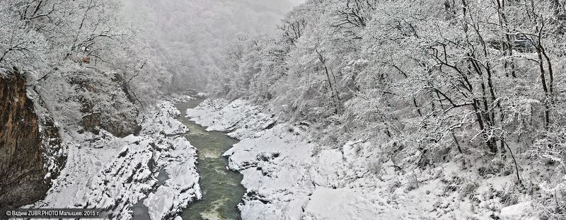 кавказ, адыгея, zubr-photo,зима, река, снег, лес Белая - Белая фото превью