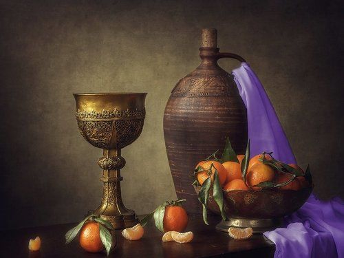 Натюрморт с мандаринами