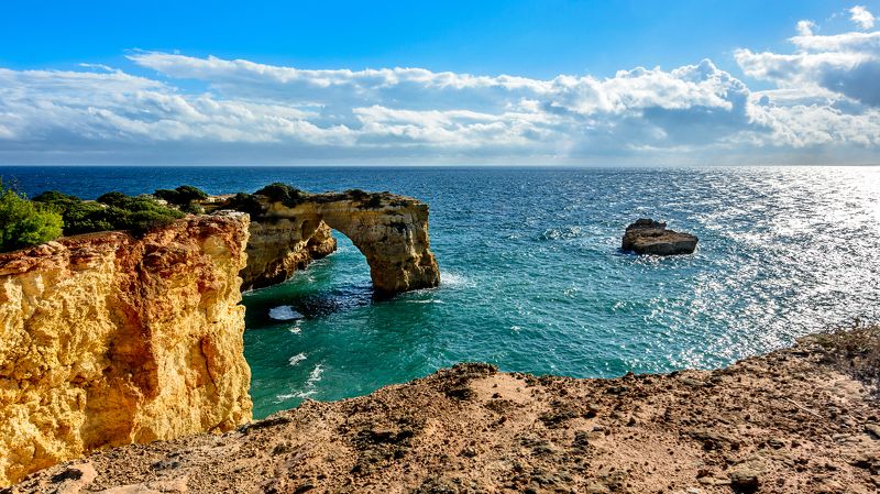Albufeira, Albufeira coast, Groto, Ocean coast, Sea gate, Албуфейра, Португалия Назад в лето фото превью