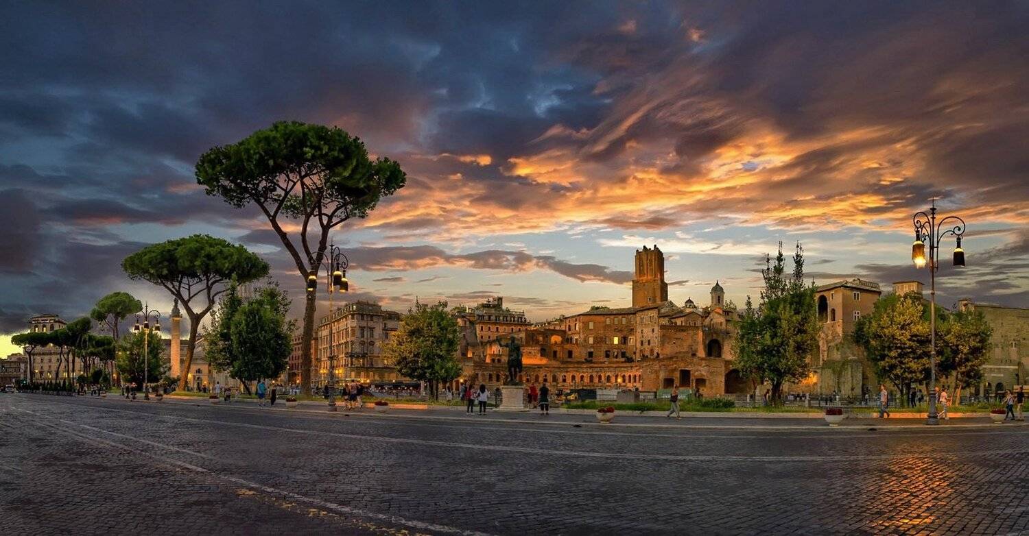 рим, италия, закат, небо, облака, GaL-Lina