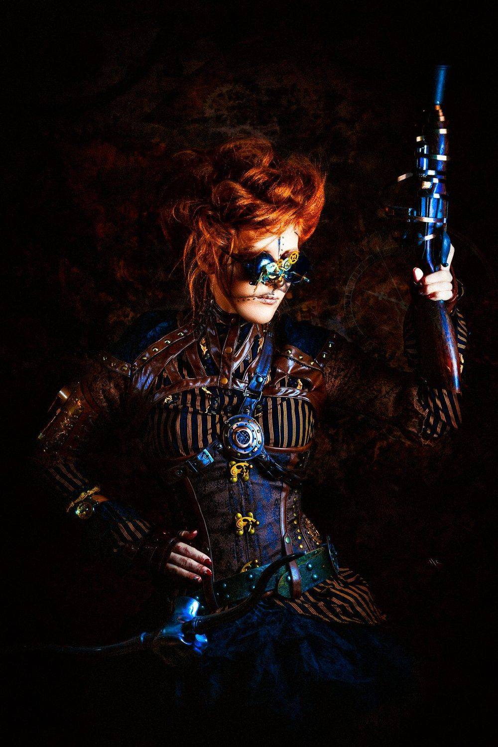 woman, portrait, studio, steampunk, Руслан Болгов (Axe)
