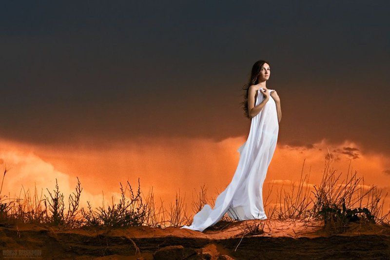 девушка, модель, гламур, портрет, марс, марсиане, марсианка, закат, берег, песок, небо, борис бушмин Марсианка фото превью