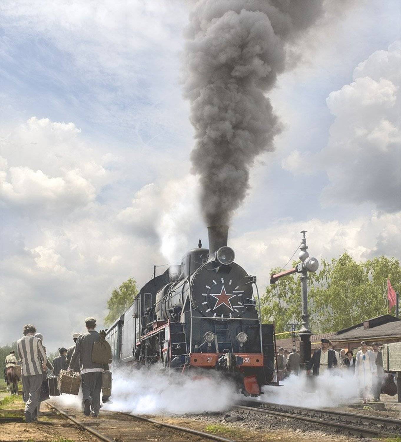 паровоз, эр, люди, лето, путь, Boji