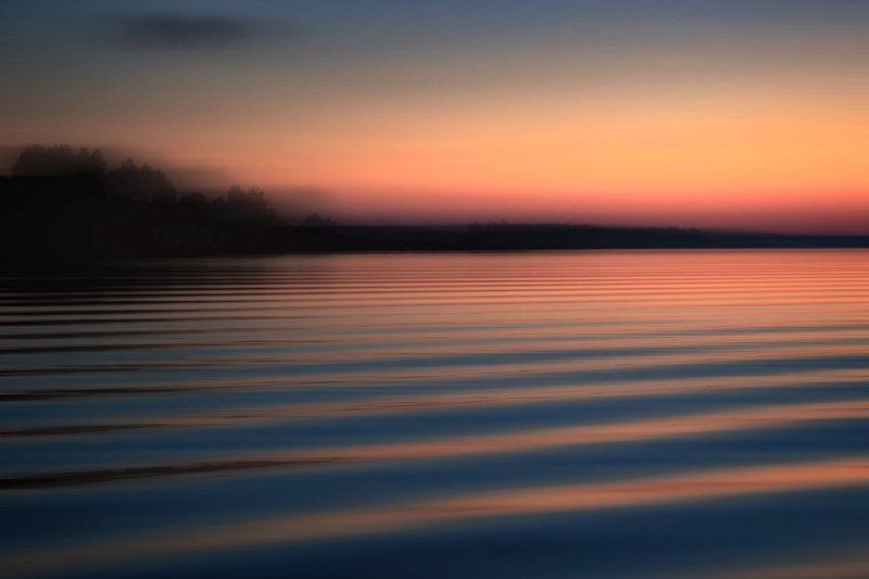 россия, ладожское озеро, волна, вода, озеро, закат, ночь, отражение, горизонт, берег, dyadyavasya Волновая теория фото превью