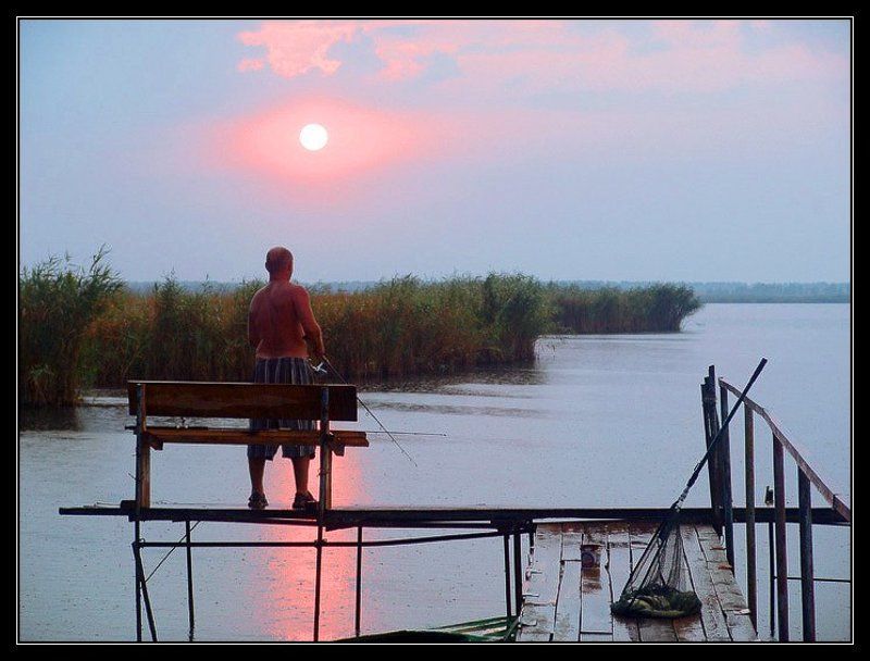 азовское море, сладкий лиман, краснодарский край, осень, вечер, рыбалка Вечер. Сладкий лиман фото превью