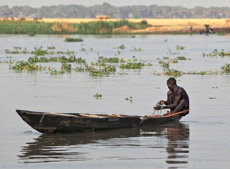 нил, рыбак, лодка, река, рыбалка На Ниле фото превью