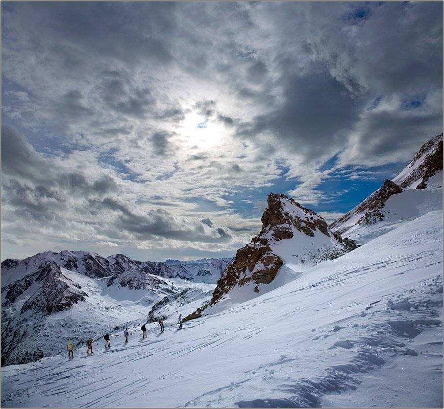 австия, альпы, альпинисты, горы, солнце, снег, Boris Bort