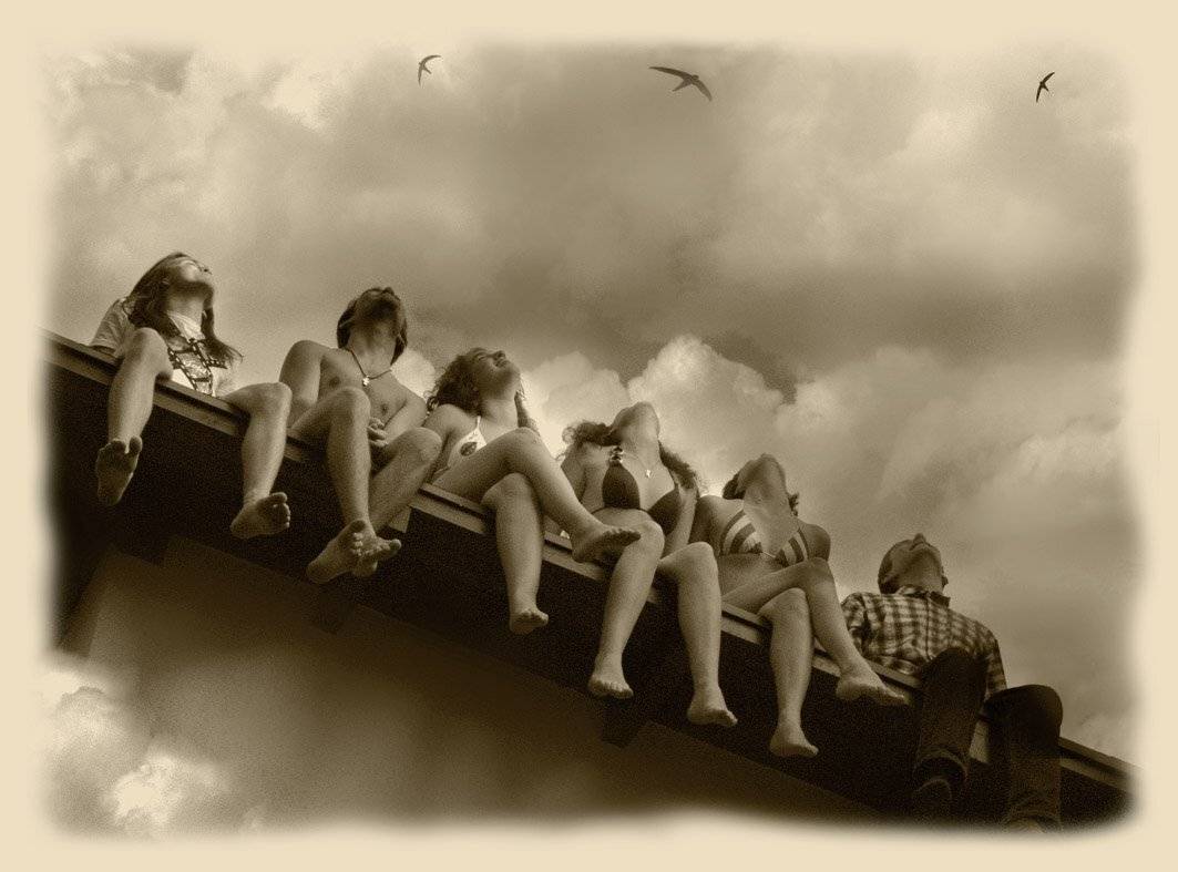 молодость, стилизация, высота, друзья, небо, Татьяна Гориловская