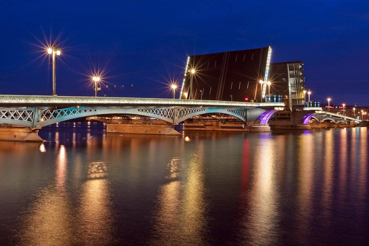 архитектура, благовещенский мост, город, николаевский мост, санкт-петербург, белые ночи, мост, мост лейтенанта шмидта, ночь, пейзаж, разводной мост, Роман Мурушкин