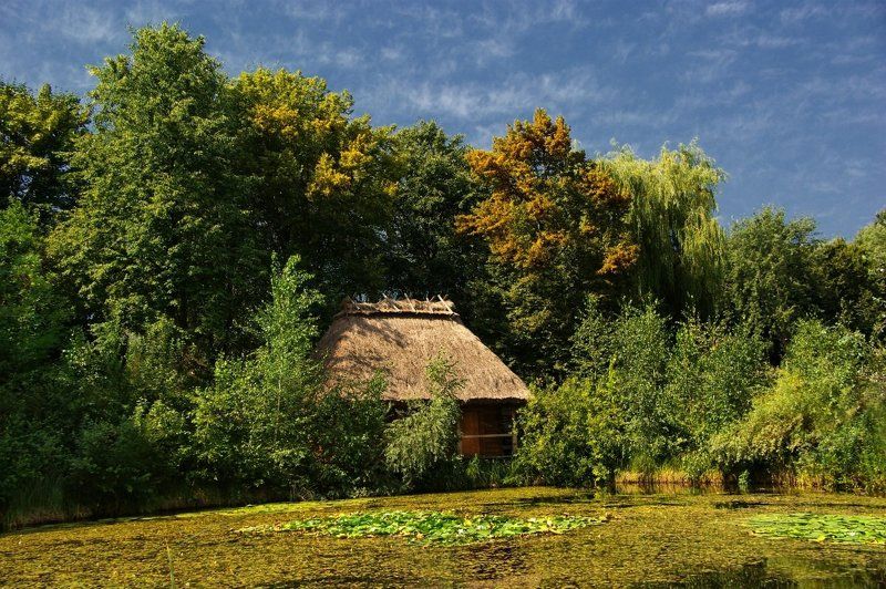 пейзаж Водяная мельница фото превью