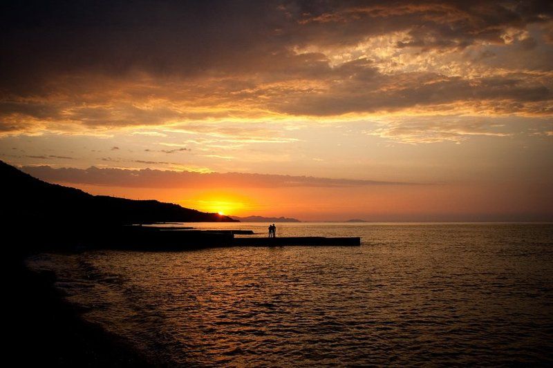 закат, море, лето, пара, вода, крым  фото превью