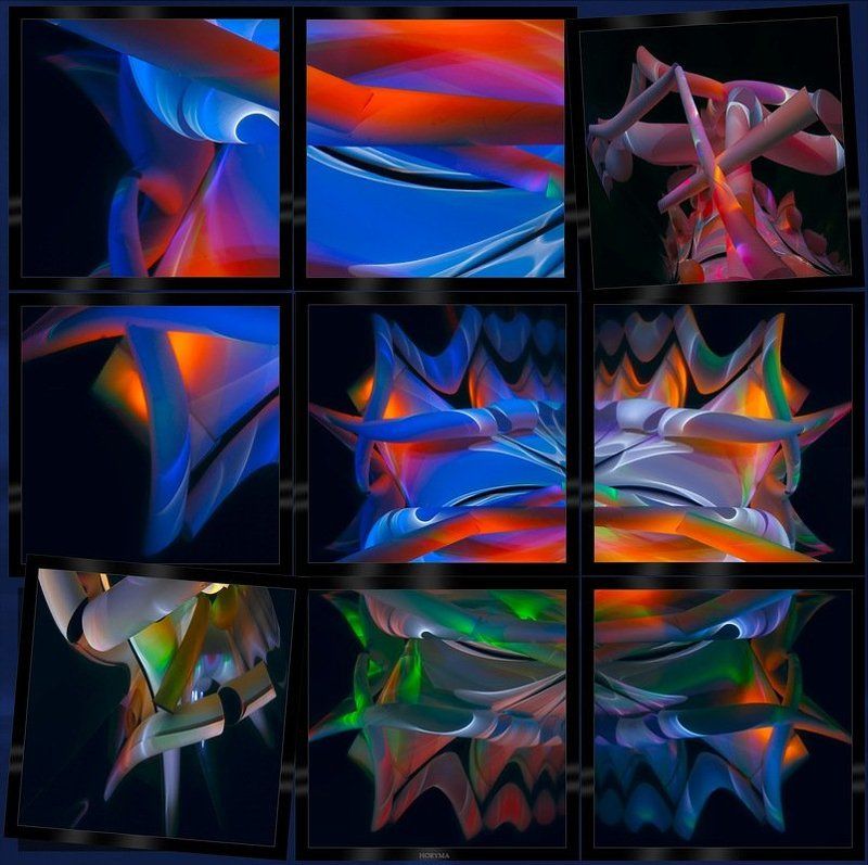 светографика, отражения, искажения, бумага, предметы, рулоны, абстракция, импровизация Трубы - отражения... (Светографика - Отражения. Преломления. Искажения) фото превью