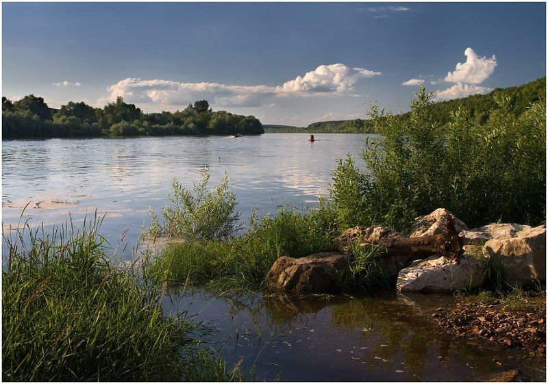 река, ока, берег, портрет, церковь, пейзаж, бехово, девушка, село На Окских берегах фото превью