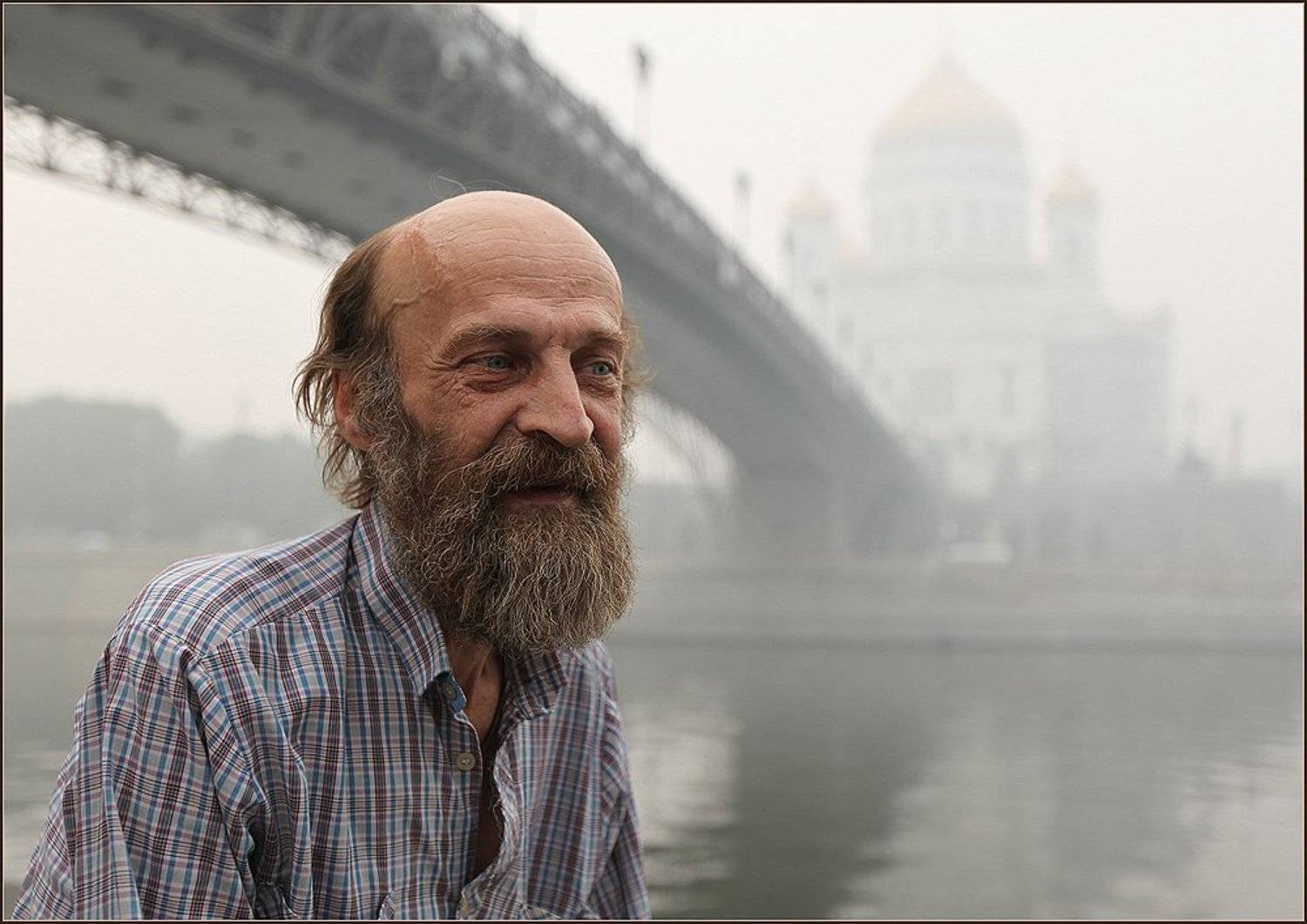 москва, храм, христа, спасителя, хранитель, мост, река, портрет, Ханмурзин Павел