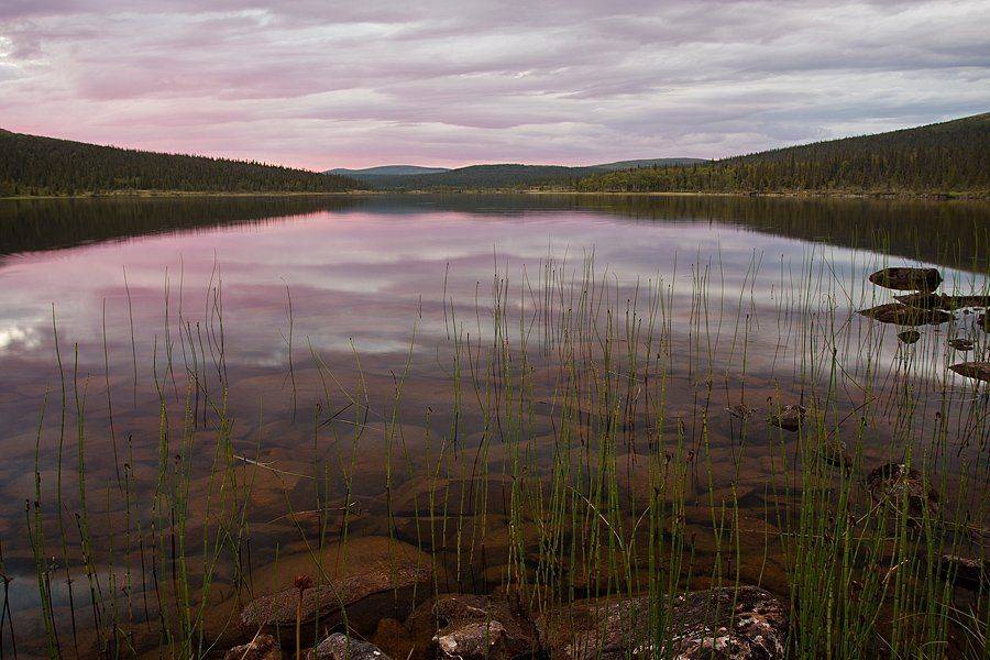 озеро, закат, кольский, полуостров, locus