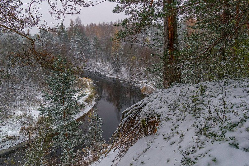 Кружева октября. Первый снег фото превью