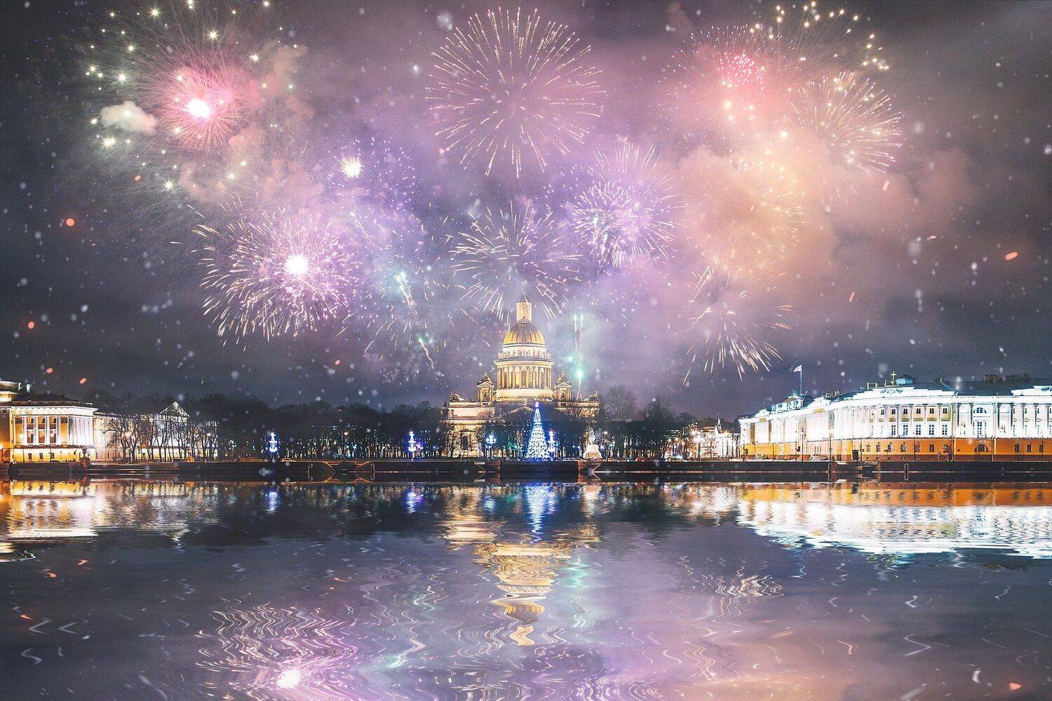 рождество, город, спб, питер, россия, река, нева, russia, winter, snow, fireworks, amazing, 35mm, river, lake, neva, holiday, Андрей Михайлов
