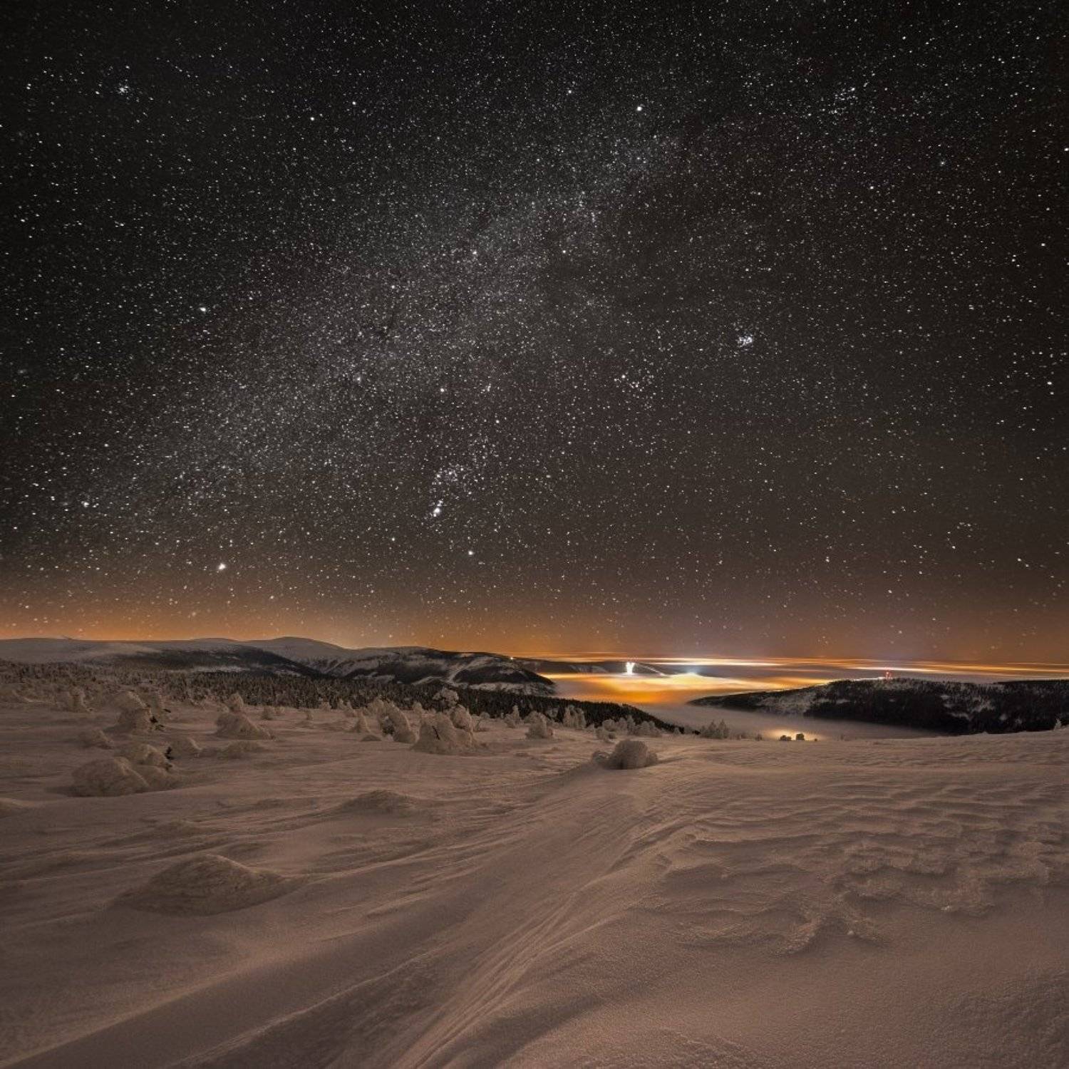 stars, snow, galaxy, milky way, czech, czech republic,, Jakub M&uuml;ller