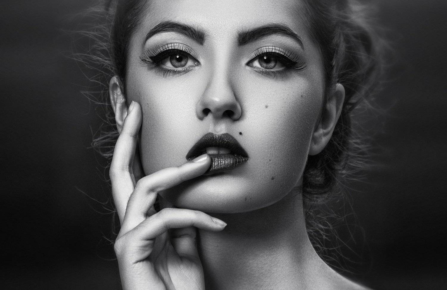 model,portrait,closeup,beauty,bw,blackandwhite, Даниел Илинца