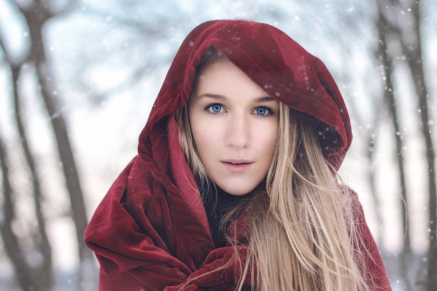 fashion, people, portrait, winter, snow, face, female, Laura Žygė