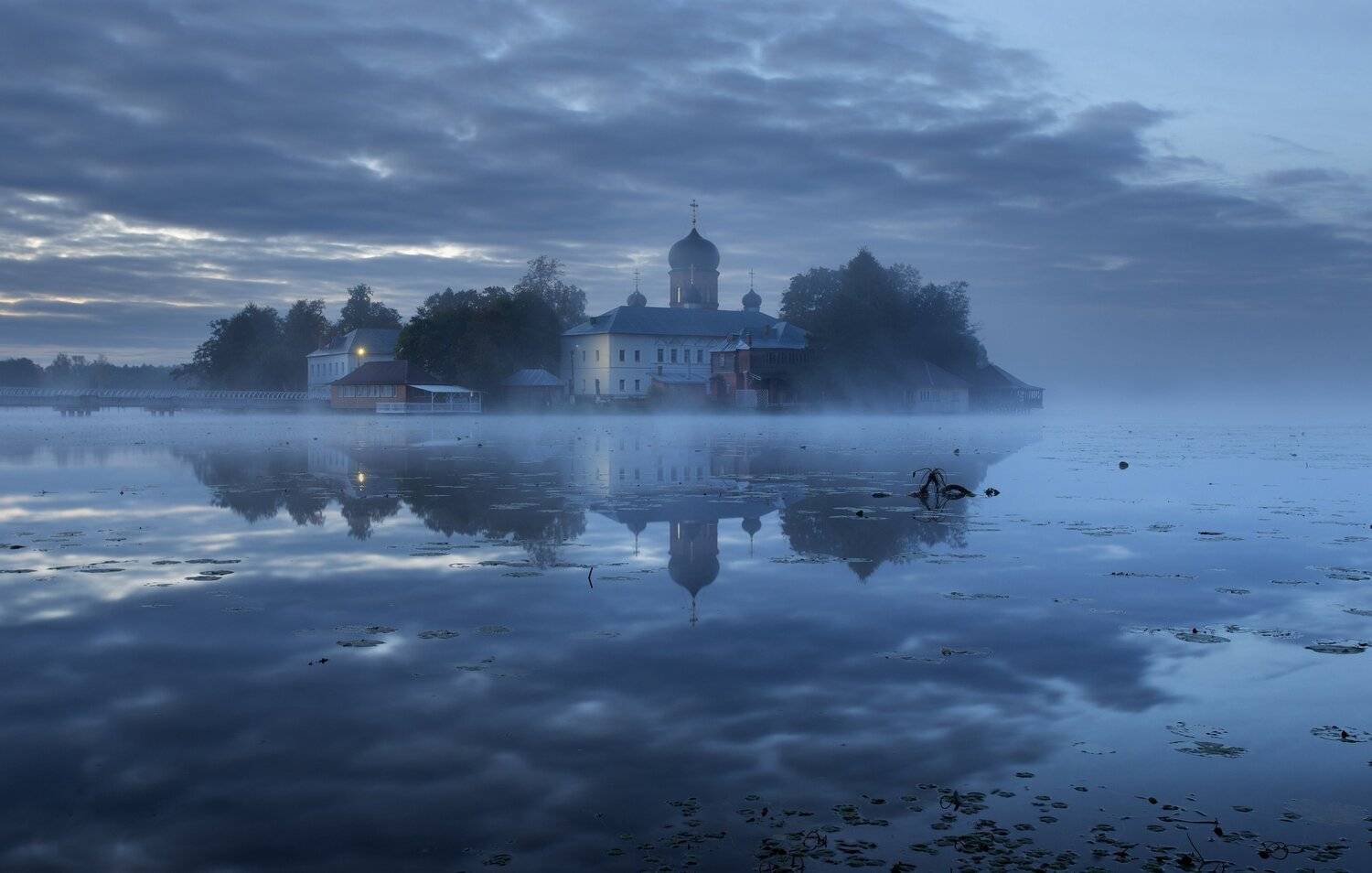 озеро, Введенское, церковь, утро, рассвет, Павел Попов