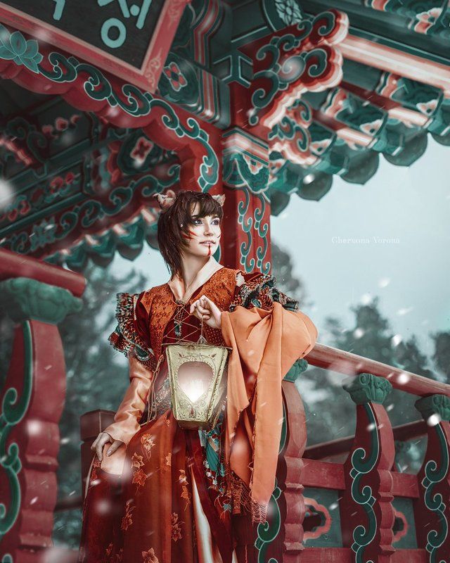 восток, кимоно, лиса,  Кицуне фото превью