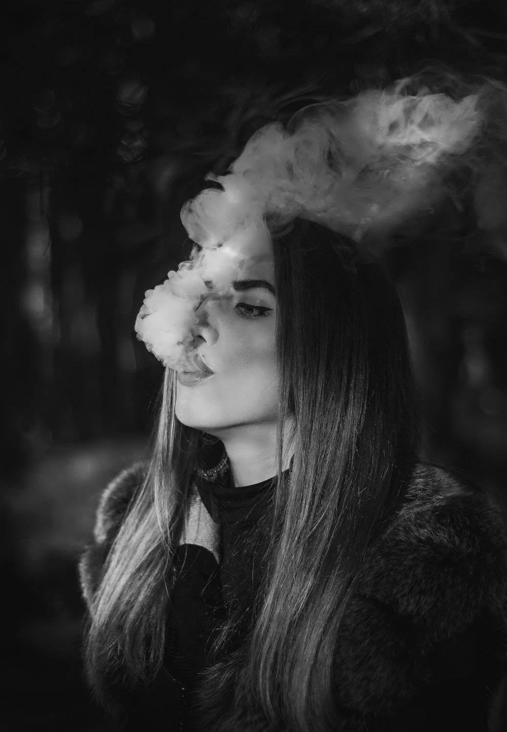 портрет пар лес чб, Автономов Дмитрий