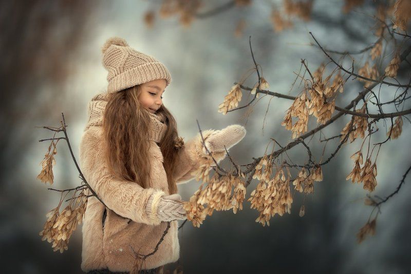 зима, дети, тепло осенняя зима фото превью