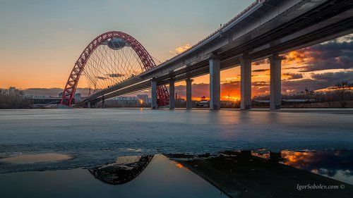 Зимний вечер у Живописного моста