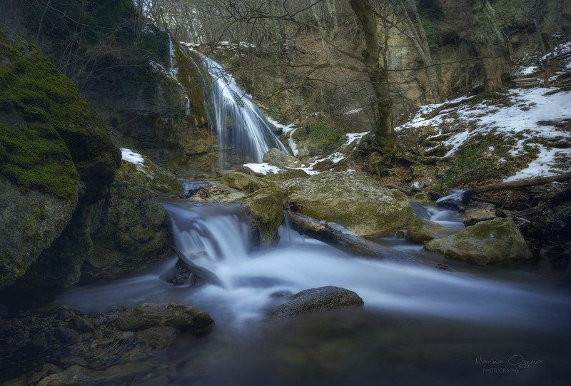 водопад, крым, зима *** фото превью