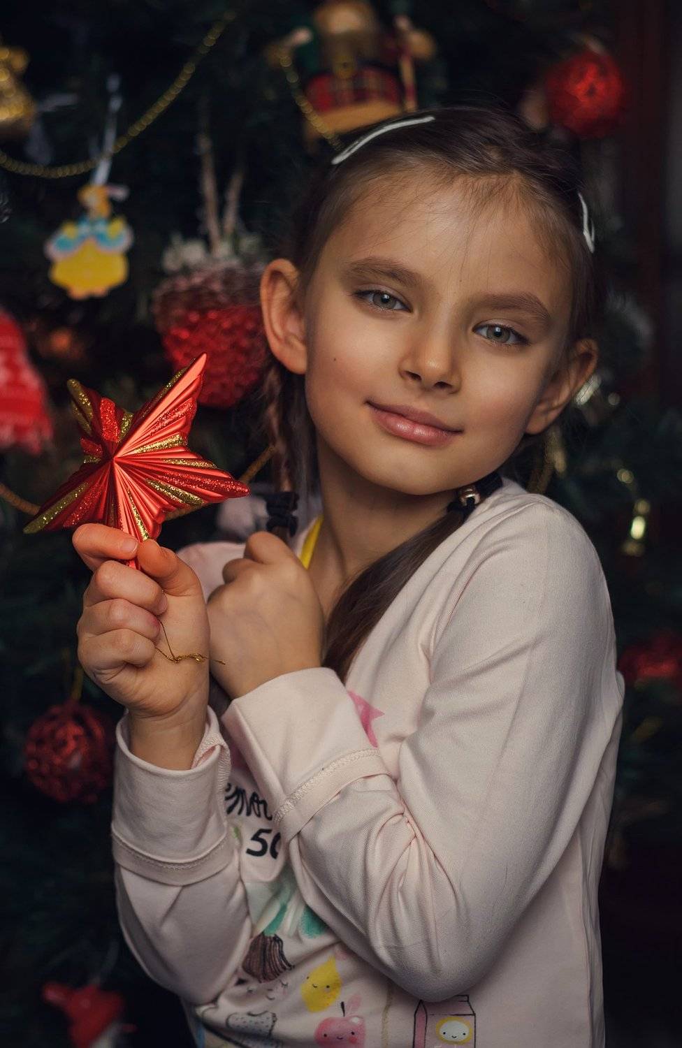 девочка, праздник, звезда, ёлка, Анатолий Щербак