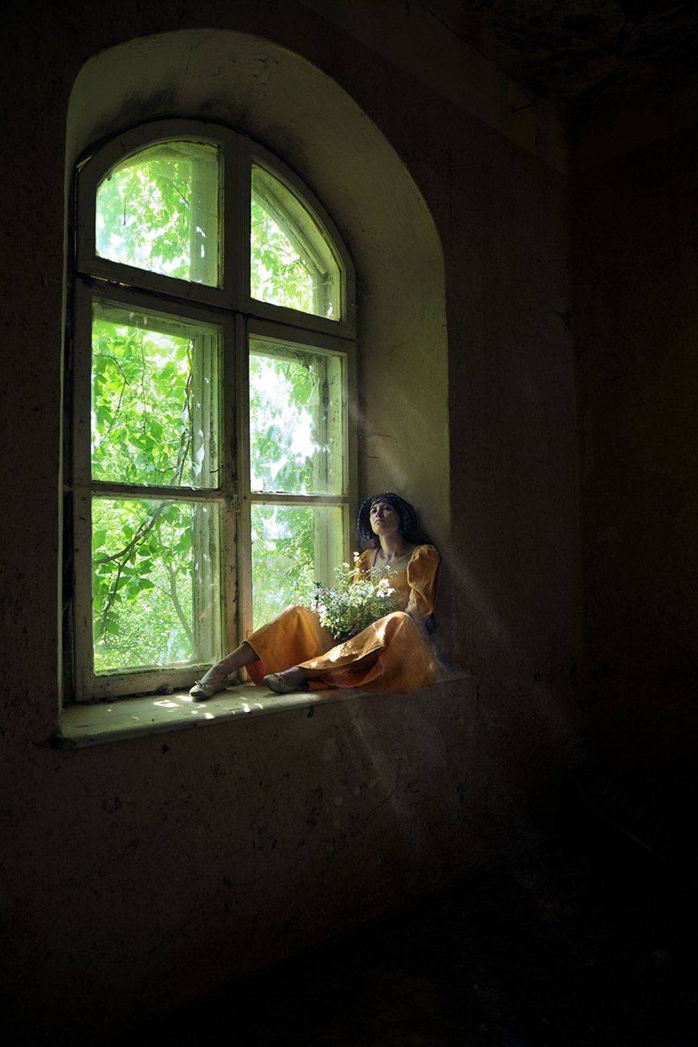female, woman, window, light, creative, portrait, relax, Edita