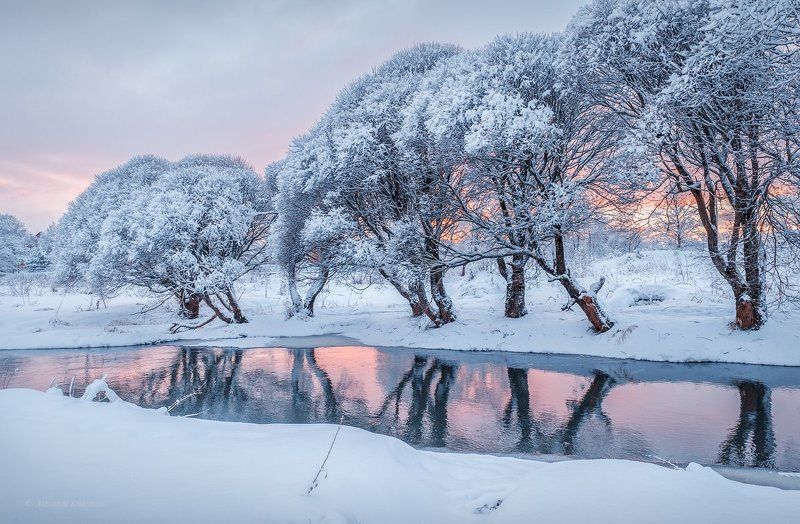 зима,рейзаж,река,вязьма Январский вечер. фото превью